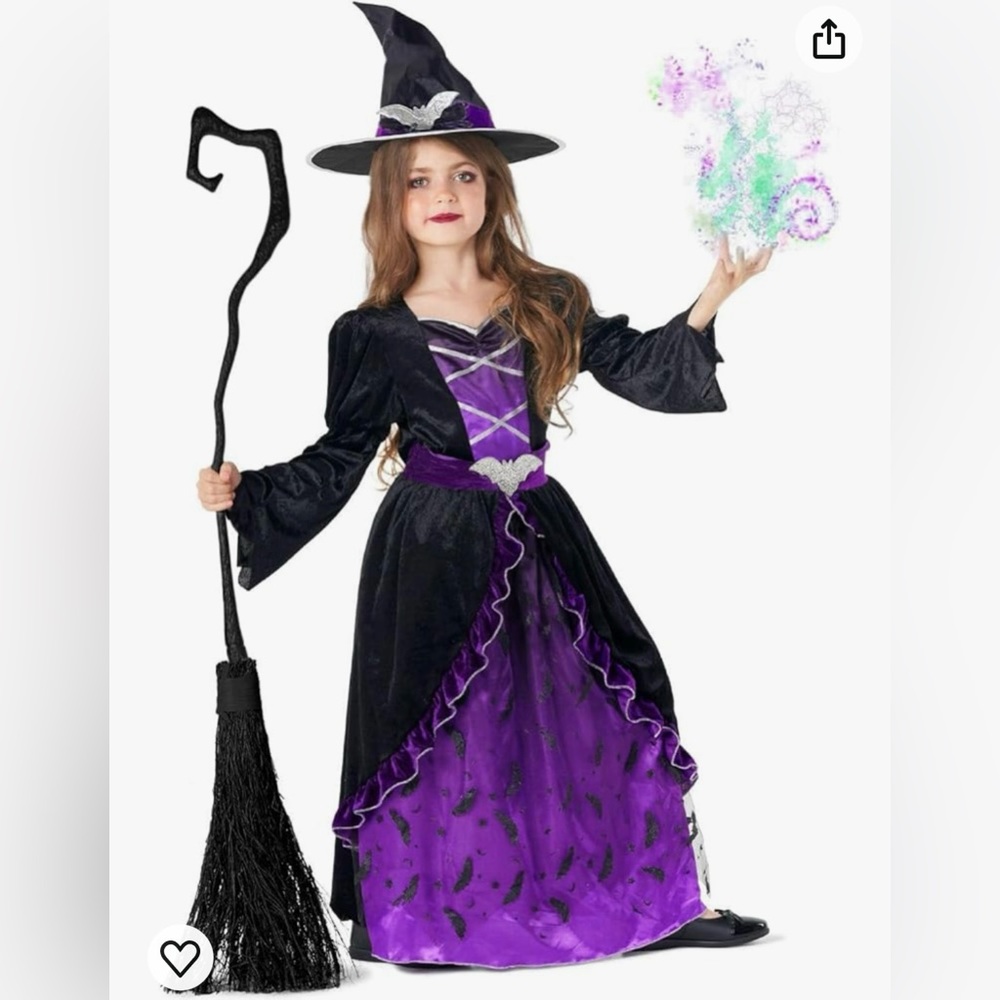 2 Piece (Medium) Purple Witch Dress and Hat.
